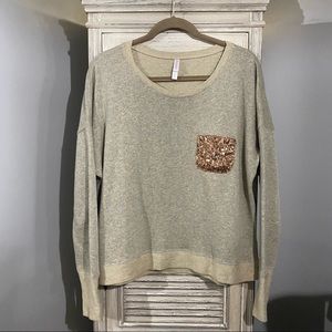 Xhilaration Sweatshirt Sequin Pocket Large